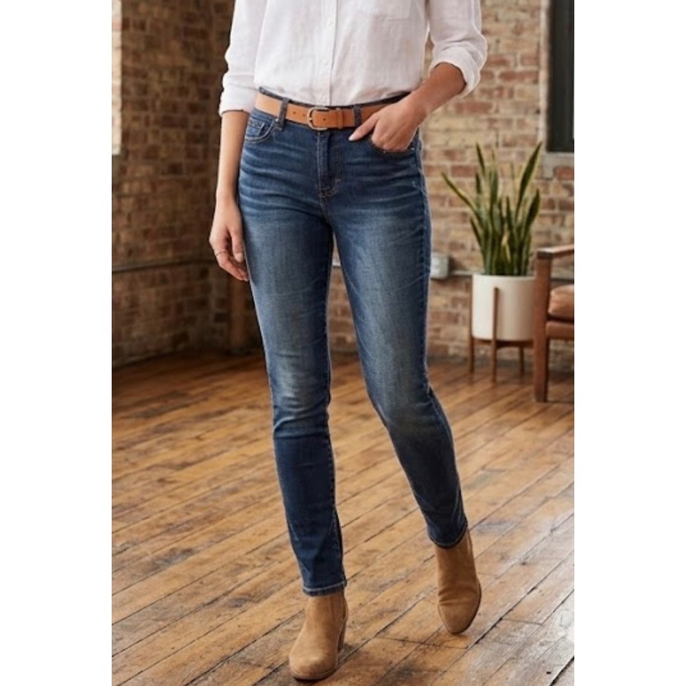 Lucky Brand Olive High Rise Skinny Jeans Dark Wash Denim Size 4/27 29 Inseam